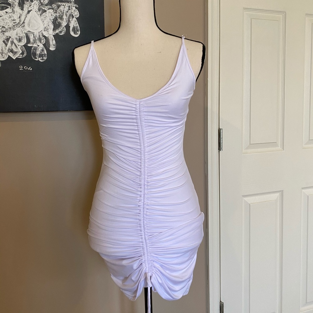 White tight night out mini dress